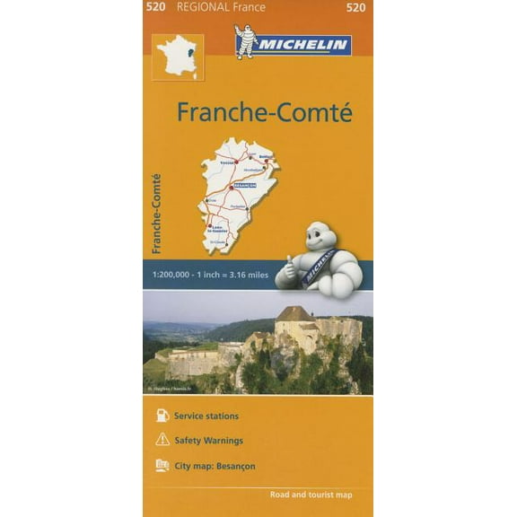 Michelin Regional Maps: France: Franche-Comté Map 520 - Folded Map