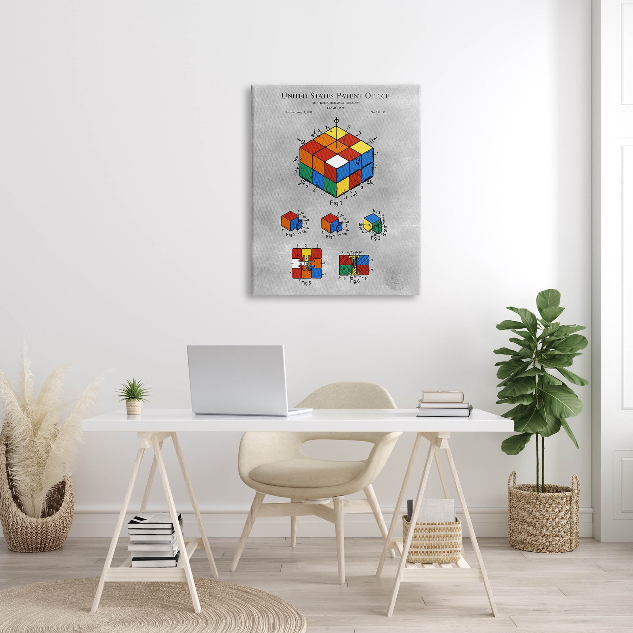Stupell Industries Vintage Toy Patent Diagram Graphic Art Gallery Wrapped Canvas Print Wall Art, Design by Karl Hronek