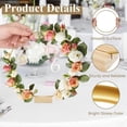 thumbnail image 4 of 6 Pieces 8 Inch Metal Floral Ring Centerpiece Strips 6 Wooden Stands for Table Decoration DIY Decorative Wall Hanging, 4 of 5