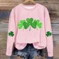 thumbnail image 4 of AherBiu Chandails en Molleton de la Saint-Patrick pour Femmes Col Rond Manches Longues Imprimé Trèfle Doublé en Polaire Vêtements de Printemps, 4 of 4