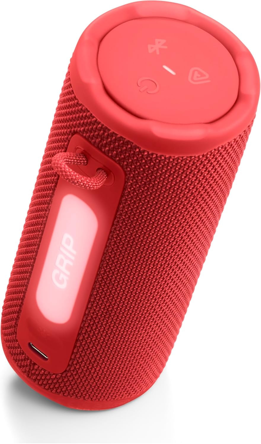Open Box JBL Grip - Compact Bluetooth speaker with bold JBL Pro Sound and ambient light - Red