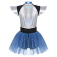 thumbnail image 5 of Mufeng Women's Space Cadet Costume Halloween Alien Cosplay Costume Metallic Shiny Tulle Skirt Rave Blue XL, 5 of 7