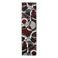 thumbnail image 2 of World Rug Gallery Geometric Circles Red 2' x 7' Runner Rug, 2 of 5
