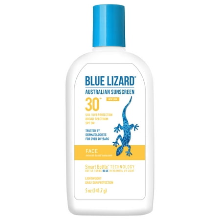(2 Pack) Blue Lizard Face Sunscreen SPF 30+, 5 Oz (Best Drugstore Sunscreen For Face)