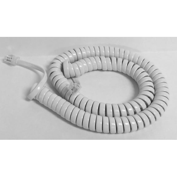 The VoIP Lounge Replacement 12 Foot White Handset Curly Cord for AT&T Phone (12 Feet Fully Stretched, 20-22 Inches Coiled)