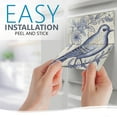 thumbnail image 4 of Mi Alma Peel and Stick Delft Vintage Bird D24 Backsplash Vinyl Stick On Tiles, Light Blue, 7" x 7" (24-Pack), 4 of 7