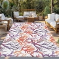 thumbnail image 2 of Coral Coastal Outdoor Rug 4x6 Ft - Reversible Patio Rug Outdoor Camping Rugs, Ocean Summer Beach Sea Washable Indoor Outdoor Area Rugs, Non-Slip Outdoor Carpet Runner for Deck/Porch, 2 of 8