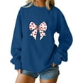 thumbnail image 2 of Xuyuer Valentine's Day Women's Bow Lover Heart Print Round Neck Loose Hoodie Long Sleeve Top, Cute Casual Pullover for Valentine's Day Gifts, Date Nights and Everyday Cozy Wear, 2 of 5