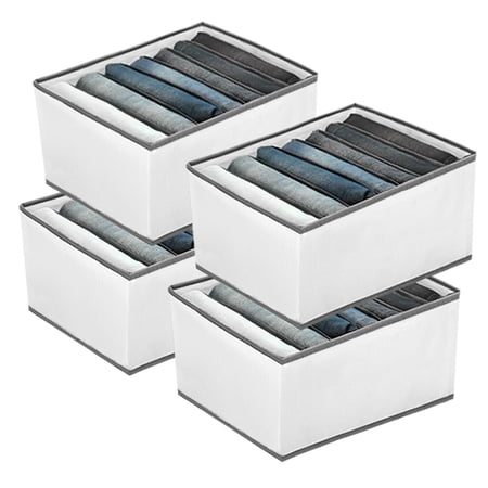 Wardrobe Closet Organizer and Storage for Clothes - Foldable Drawer Dividers Organizers for Jeans | Pants | Shirts | Leggings Stackable Clothing Bins for Closets Organization