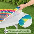 thumbnail image 5 of Colorful Tie Dye Spiral Mandala Pattern Round Fitted Tablecloth with Elastic Edge,Dining Table Cover Waterproof,Outdoor Round Tablecloth for Camping,Dining,Indoor and Outdoor, 5 of 7