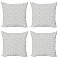 thumbnail image 1 of Ambesonne Retro Throw Pillow Cover 4 Pack, Greyscale Vortex Spots, 18", Grey and Pale Grey, 1 of 2