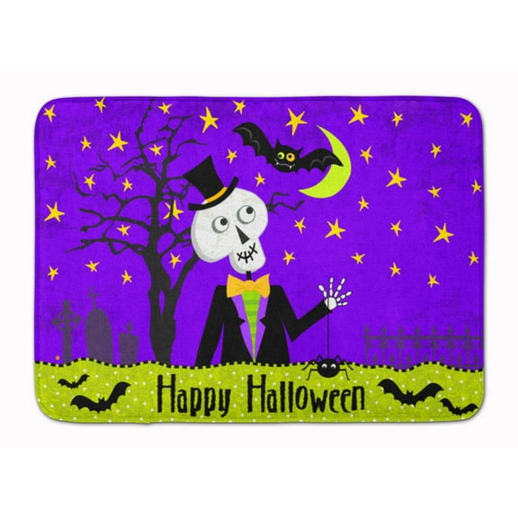 Happy Halloween Skeleton Machine Washable Memory Foam Mat