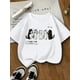 thumbnail image 1 of Five Cats Pattern Printed T-shirt, Women's Big Round Neck Short Sleeve T-shirt, Girls' Summer Youngsters's Clothing, Suitable for 8-14 Years Old, 1 of 6
