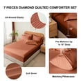 thumbnail image 5 of Flymme King Size Comforter Sets Caramel Brown,7 Pieces Bed in a Bag King Quilted Diamond Complete Bedding Sets with Comforter, Sheet, Pillowcases & Shams, 5 of 8