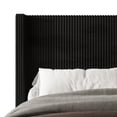 thumbnail image 6 of Home Design Chester Queen Upholstered Platform Bed Frame with Wingback Headboard and Channel Tufting, Black, Easy Assembly, 6 of 7