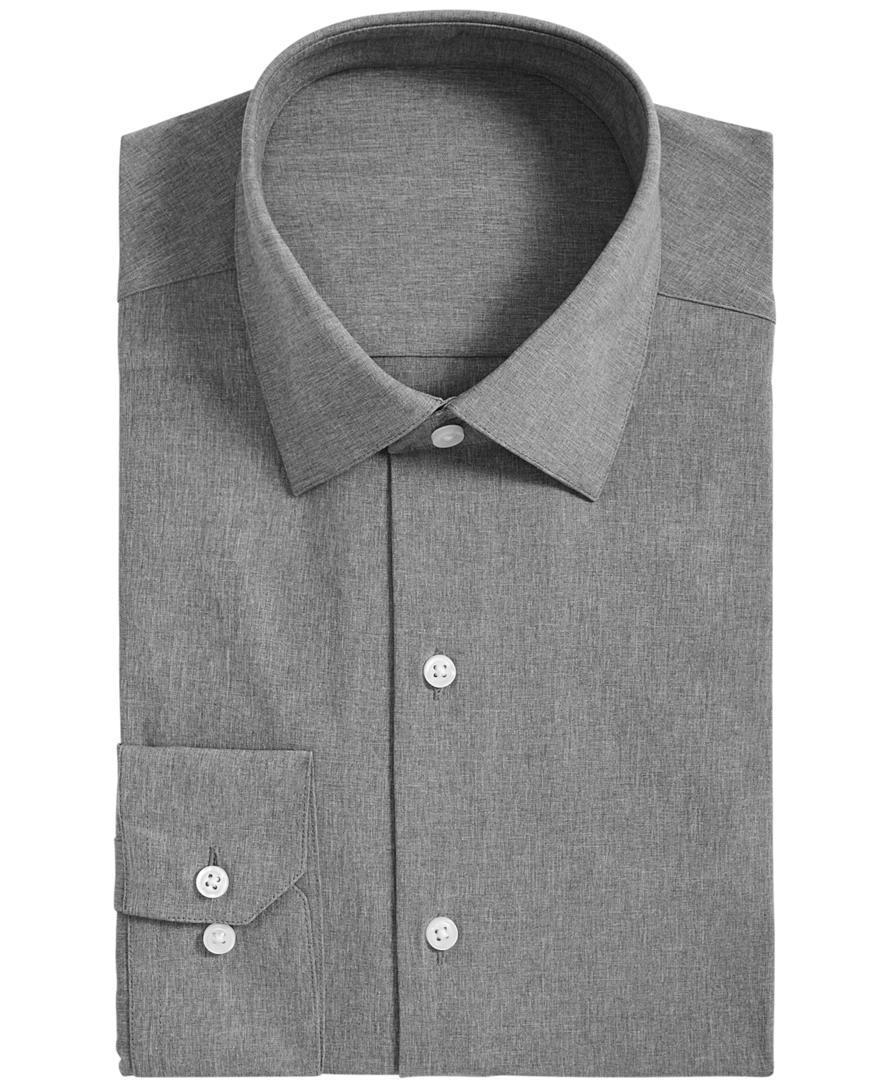 Mens Dress Shirt Gray Large Athletic 