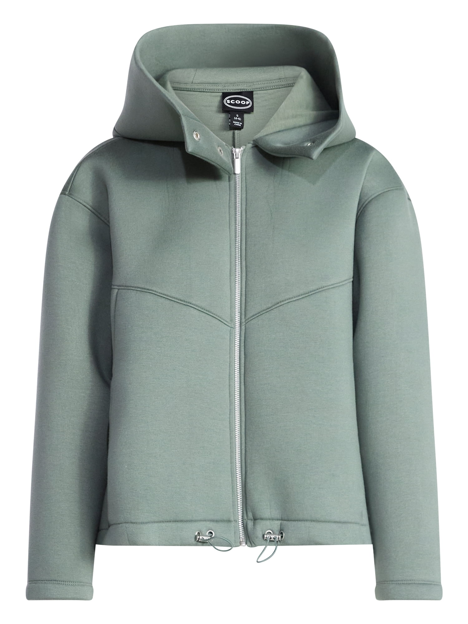 Scoop Women's and Women's Plus Neoprene Fleece Oversized Jacket with Hood, Sizes XS-4X