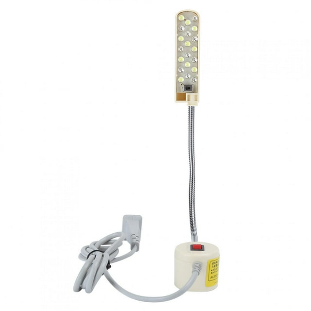Lámpara de brazo de cuello de cisne Flexible ligera para máquina de coser para banco de trabajo torno taladro prensa 110V y 250V (enchufe de EE. UU.)