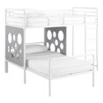 thumbnail image 1 of 60" L-Shape Metal Bunk Bed with Cut Out Panels - White / Cool Gray, 1 of 6