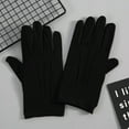 thumbnail image 3 of Sun Protection Driving Gloves Men Women Short Elastic Thin Glove Fashion Solid Color Cotton Summer Sunscreen Gloves Black White, 3 of 5