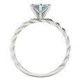 thumbnail image 4 of 2 ctw Solitaire Anniversary Ring for Women | Marquise Cut Blue Moissanite | Hyperallergenic Solid 18K White Gold, 4 of 5