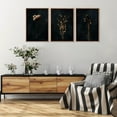thumbnail image 4 of Moody Dark Orange Floral Framed Canvas Wall Art Set, Minimalist Wildflower Wall Decor, Black Flower Botanical Wall Painting, Modern Art Print for Living Room, Bedroom, Office 16"x24"x3, 4 of 6