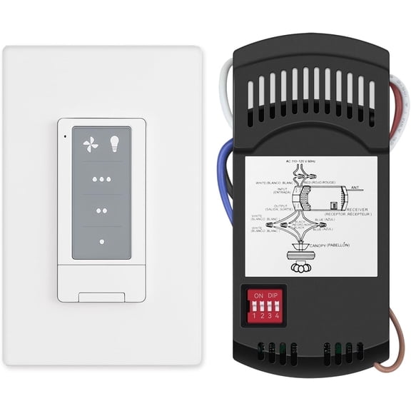 Universal Ceiling Fan Wall Remote Control Kit Replacement for Hampton Bay Hunter Harbor Breeze, 3-Speed Light Dimmer