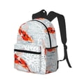 thumbnail image 2 of Vsdgher Koi Fish Corals,Spring Summer Print Unisex Large Capacity Bookbag Schoolbag Casual Daypack for High School/College/Teens/Travel/Work, 2 of 8
