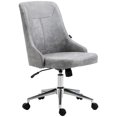 thumbnail image 2 of Vinsetto Armless Task Chair, Mid-back Desk Chair, Microfiber Home Office Chair with Adjustable Height, Tilt, Swivel Function, Vanity Chair with Wheels, Light Grey, 2 of 9