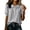 Gray,#021, variant on Women's Summer Linen Shirts Short Puff Sleeve Button Up Peter Pan Collar Cute Blouses Dressy Casual Linen Tops,S