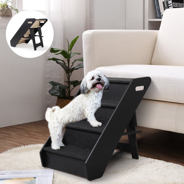 Coziwow Pet Stairs 4 Step Adjustable Portable Pets Ramp Ladder Dog Cat