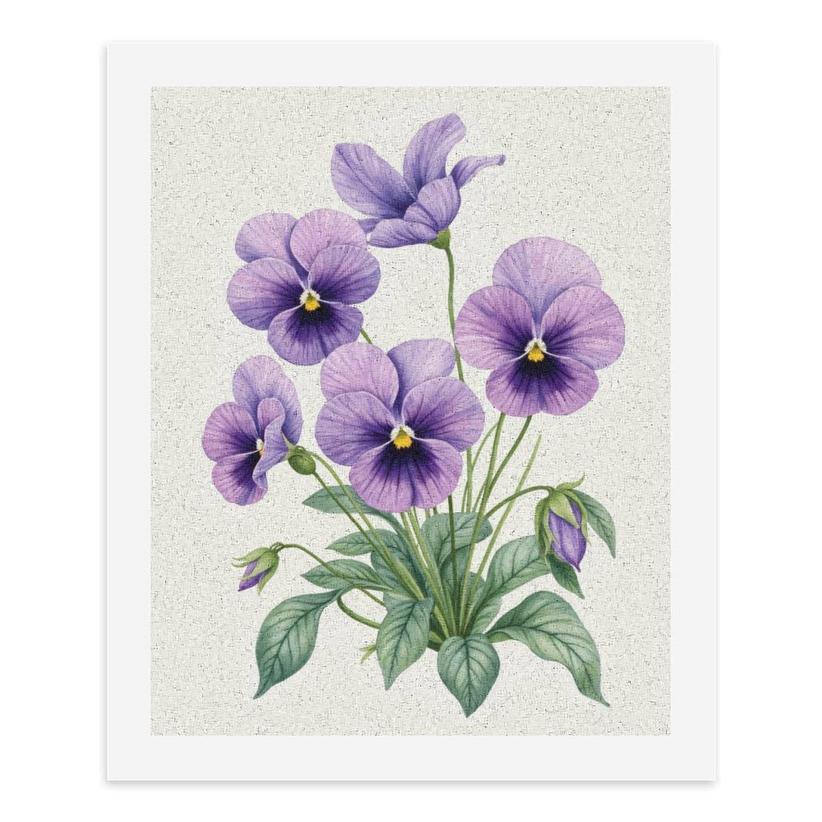 Paint by Numbers Kit for Adults, Purple Pansy Flowers Illustration Paint by Numbers, Easy Paint by Numbers Kit for Adults Beginner, DIY Adult Paint by Number Kits on Canvas, Home Decor