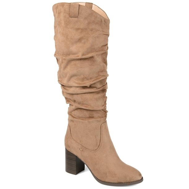 heeled slouch calf boots