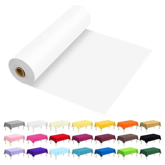 Plastic Table Cover Roll Premium Disposable Plastic Tablecloth for All Type/Shape Tables