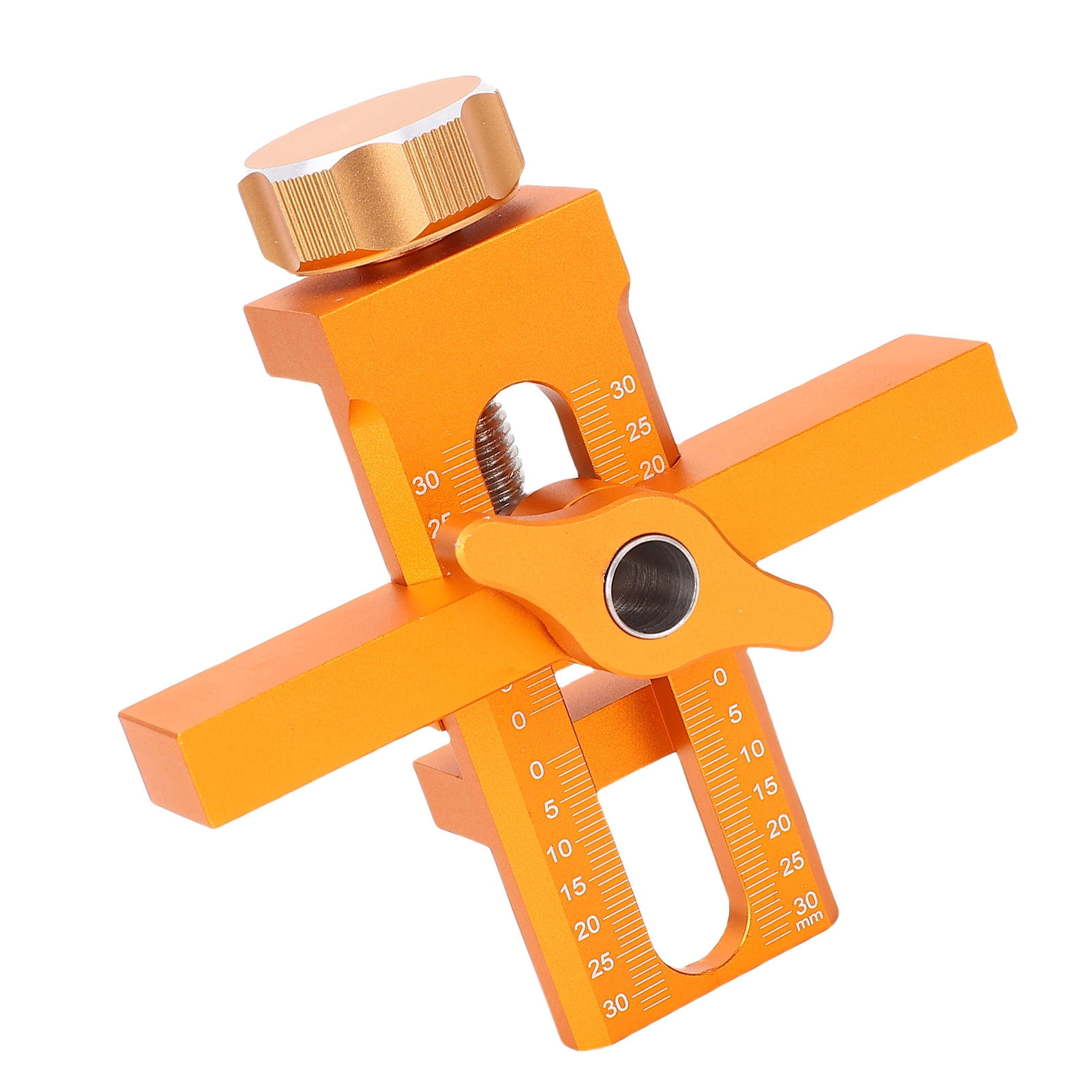 Nieyigj Cabinet Door Mounting Jig Quick Position Hole Opening Tool, Adjustable Aluminum Alloy Installation Positioner with 6mm Auger Bit for Woodworking, 5.5 inches / 14 cm Length
