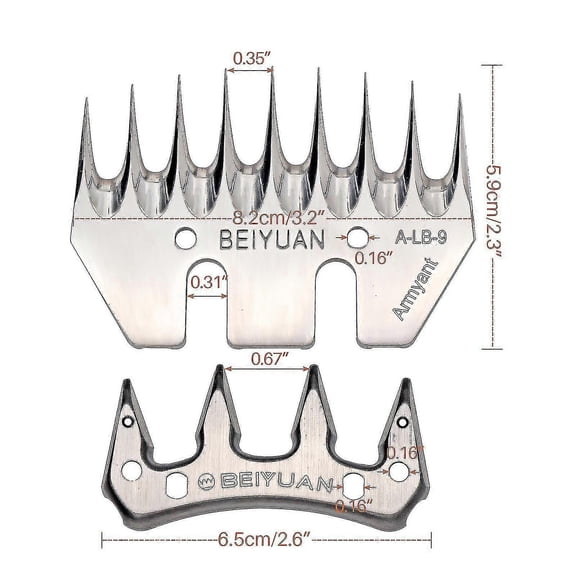 Beiyuan Sheep/goats Shearing Clipper Blade Convex Comb Cutter Shearing Clipper 9 Tooth Blade For Sheep Clipper Shears Scissorsd