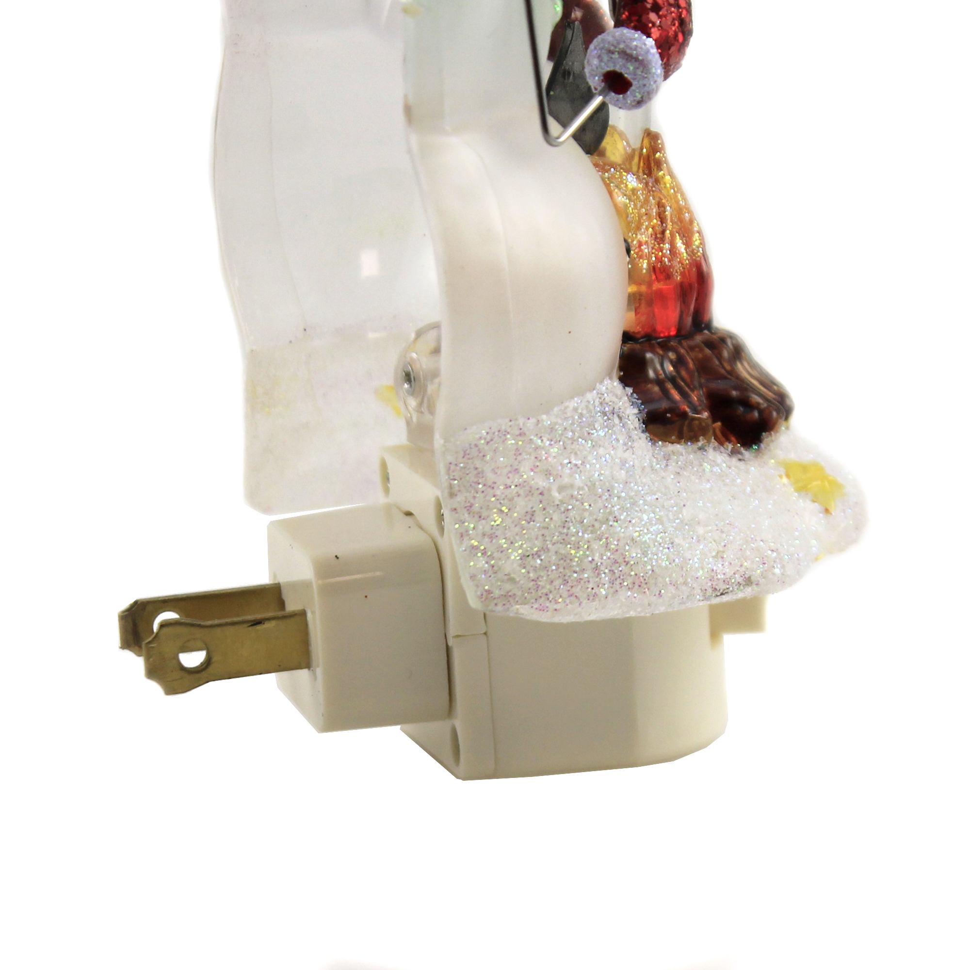 Roman Snowmen Couple By Campfire 8 Inch Acrylic Swivel Plug-in Bubble Night Light