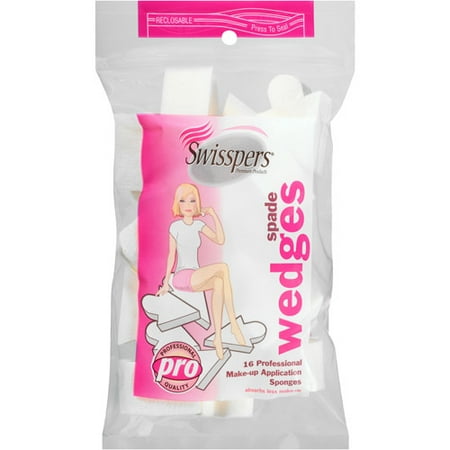 Swisspers Spade Wedges Professional Make-Up Application Sponges, 16 ct