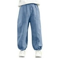 thumbnail image 2 of uublik Boys Girls Sweatpants Size 2T-12 Casual Basic Lounge Jogger Pants Elastic Waist Jogger Sport Workout Trousers Blue, 2 of 3