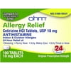 Ohm Cetirizine 10 mg, All Day Allergy Relief (100 Count) Antihistamine Tablets for Indoor & Outdoor Allergies, Hives, Hay Fever, Sneezing, Runny Nose, Itchy Nose or Throat, Dry Itchy Eyes