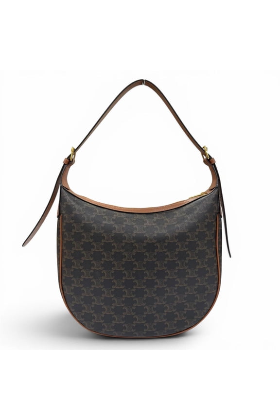 Pre-Owned CELINE Celine Medium Eloise Shoulder Bag, Triomphe Canvas Handbag, Brown, Made in...