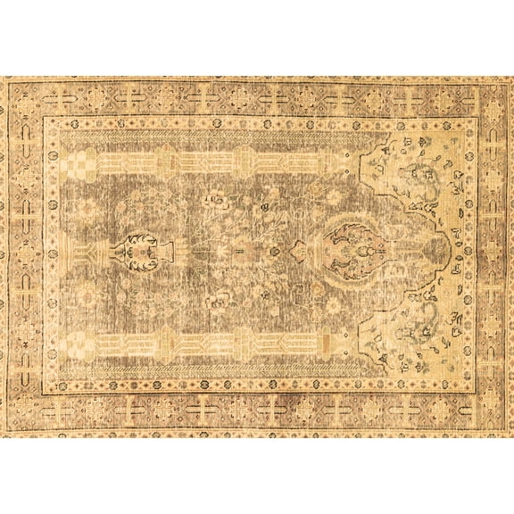Ahgly Company Indoor Rectangle Persian Brown Traditional Area Rugs, 5' x 7'