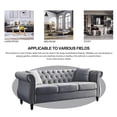 thumbnail image 6 of TUANLUO Mid-Century 3-Seat Living Room Sofa Couch, Velvet Upholstered Sofa with 2 Pillows and Wood Legs, Heavy Duty Sofa Furniture for Living Room, 80"L x 29"W x 30"H, Gray, 6 of 10