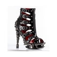 thumbnail image 1 of Hades Shoes H-Crimson Ankle boot adjustable flame buckles with front zipper 8 / Black, 1 of 2