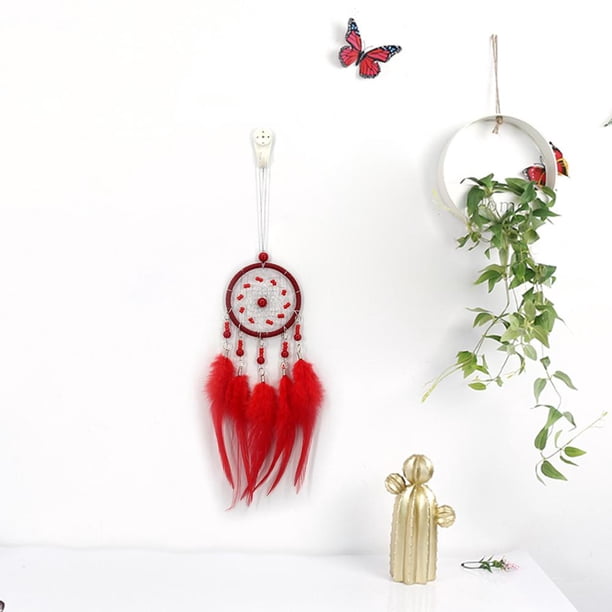 Atrapasueños Atrapasueños Decoración Red Feathers Dreamcatcher hecho a mano Dream Catcher Net Home Wedding Decor