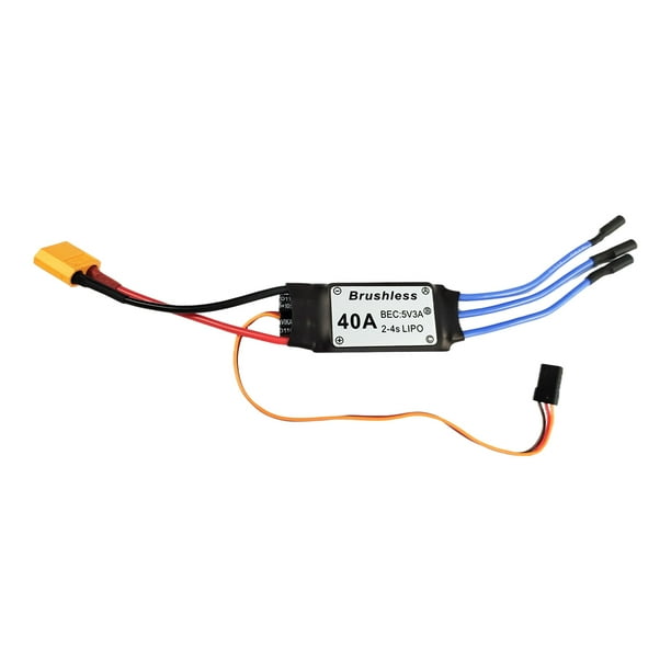 Controlador de eléctrico ESC sin escobillas 40A, compatible con 2-4S RC Quadcopter Glider, helicóptero, Drone, aviones, piezas de juguetes Plátano XT60 Zulema controlador de velocidad