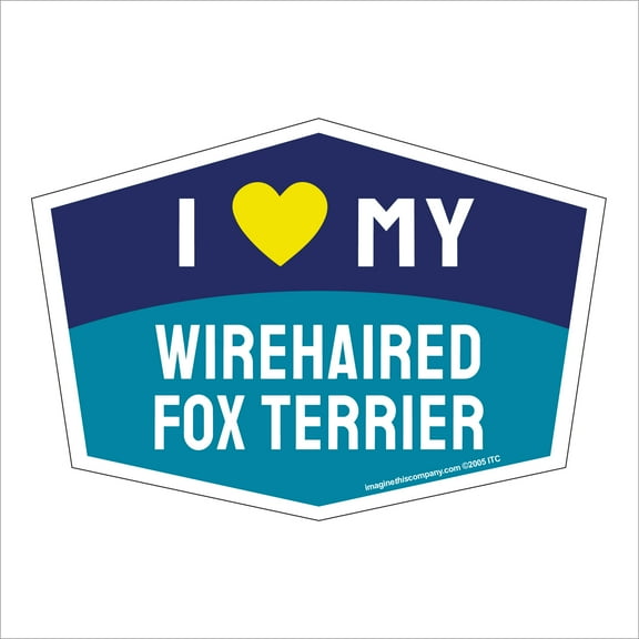 I Love My Wirehaired Fox Terrier Hexagon Shaped Magnet