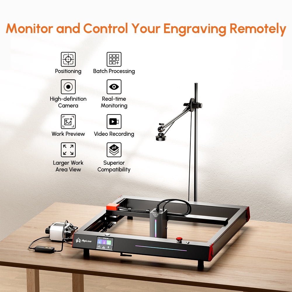 Algo Lightburn Camera for Engraver, 550*800mm Photography Area Engraver Camera, Smart Camera for Engraving Machine Support Multitask Operation, Video Record, Precise Positioning, Work Preview