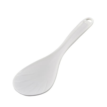 

Plastic Curved Grip Paddle Dinner Rice Meal Spoon Kitchenware Tool White
