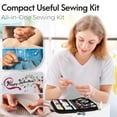 thumbnail image 3 of Sewing Kit Stocking Stuffers Christmas White Elephant Gifts for Adults Teen Girls Grandma Beginner Traveler, Portable Sewing Supplies Accessories with Thread, Needles, Scissors (Black, M), 3 of 5